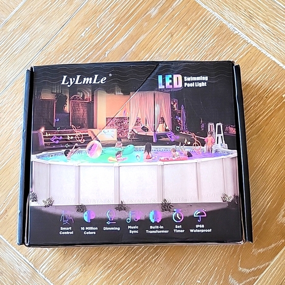 LyLmLe LED Swimming PoolLights Smart Control IP68 Waterproof 33Ft. Cord NIB - Picture 1 of 6